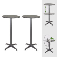 2x Stehtisch 2in1 Bistrotisch Alu klappbar höhenverstellbar 70/115 cm Ø 60 cm Partytisch Bartisch