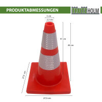 2x Verkehrsleitkegel Pylone flexibel bruchsicher reflektierend Warnkegel Leitkegel Markierungskegel