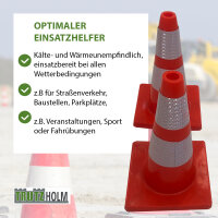2x Verkehrsleitkegel Pylone flexibel bruchsicher reflektierend Warnkegel Leitkegel Markierungskegel