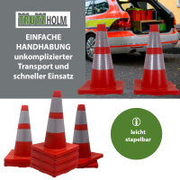2x Verkehrsleitkegel Pylone flexibel bruchsicher reflektierend Warnkegel Leitkegel Markierungskegel