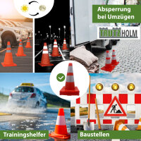 2x Verkehrsleitkegel Pylone flexibel bruchsicher reflektierend Warnkegel Leitkegel Markierungskegel