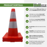 2x Verkehrsleitkegel Pylone flexibel bruchsicher reflektierend Warnkegel Leitkegel Markierungskegel