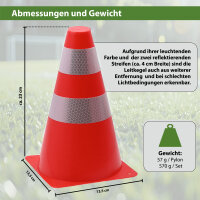 10x Pylonen Verkehrshütchen Leitkegel stapelbar 13,5 x 23 cm Hütchen für Sport Training