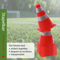 10x Pylonen Verkehrshütchen Leitkegel stapelbar 13,5 x 23 cm Hütchen für Sport Training