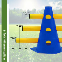 Steckhürdenset 15- teilig 23 cm höhenverstellbar Blau Hobby Horsing Agility