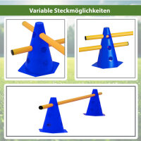 Steckhürdenset 15- teilig 23 cm höhenverstellbar Blau Hobby Horsing Agility