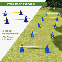 Steckhürdenset 15- teilig 23 cm höhenverstellbar Blau Hobby Horsing Agility