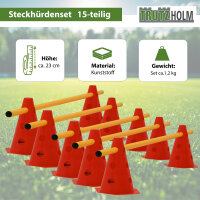 Steckhürdenset 15- teilig 23 cm höhenverstellbar rot