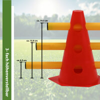 Steckhürdenset 15- teilig 23 cm höhenverstellbar rot