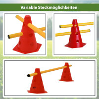 Steckhürdenset 15- teilig 23 cm höhenverstellbar rot