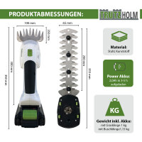 Akku Gras- und Strauchschere 20 V 2-in-1 inkl. 2.0Ah Akku 10 cm Gras- und 20 cm Strauchklinge
