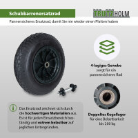 2x Schubkarrenrad 4.80 / 4.00-8 4PR Luftbereifung  Ersatzrad mit Achse