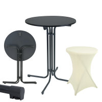 Set Stehtisch klappbar Ø 80 cm in Anthrazit &...