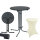 Set Stehtisch klappbar Ø 80 cm in Anthrazit & Husse in Beige bügelfrei für Gastrotisch Bistrotisch