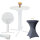 Set Stehtisch klappbar Ø 80 cm in Weiß & Husse Anthrazit bügelfrei für Gastrotisch Bistrotisch