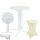 Set Stehtisch klappbar Ø 80 cm in Weiß & Husse Beige bügelfrei Gastrotisch Bistrotisch Partytisch