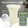 Set Stehtisch klappbar Ø 80 cm in Weiß & Husse Beige bügelfrei Gastrotisch Bistrotisch Partytisch