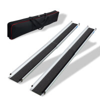 TRUTZHOLM 2x Teleskoprampe 135-244 cm 272 kg Alu Rollstuhlrampe friktionsbeschichtet inkl. Tasche