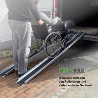 TRUTZHOLM 2x Teleskoprampe 135-244 cm 272 kg Alu Rollstuhlrampe friktionsbeschichtet inkl. Tasche
