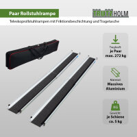 TRUTZHOLM 2x Teleskoprampe 135-244 cm 272 kg Alu Rollstuhlrampe friktionsbeschichtet inkl. Tasche