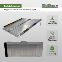 TRUTZHOLM Rollstuhlrampe klappbar Länge 91 cm Traglast 272 kg Alu Auffahrrampe mit Tragegriff