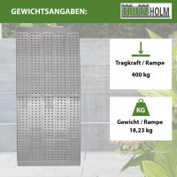 TRUTZHOLM 1x Auffahrrampe extrabreit 70 cm Alu klappbar 213 cm 400 kg Rampe Verladerampe Eventrampe