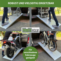 TRUTZHOLM 1x Auffahrrampe extrabreit 70 cm Alu klappbar 213 cm 400 kg Rampe Verladerampe Eventrampe