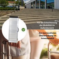 TRUTZHOLM Rollstuhlrampe 91 cm Traglast 272 kg Alu klappbar Antirutsch beschichtet Schwellenrampe