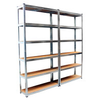 TRUTZHOLM Schwerlastregal 4er Set 200x100x30 cm verzinkt 900 kg mit 6 Böden