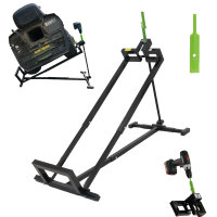 Rasentraktorheber 400 kg Tragkraft Akkuschrauber-Adapter, stufenlos & klappbar 45° Neigung Hebebühne