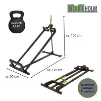 Rasentraktorheber 400 kg Tragkraft Akkuschrauber-Adapter, stufenlos & klappbar 45° Neigung Hebebühne