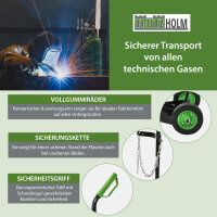 Gasflaschenkarre 100kg Traglast mit Handschutzbügel & Sicherungskette Transport von technischen Gase