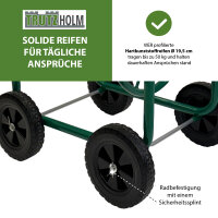 Schlauchwagen Basic 4 Räder 95,5 x 58 cm Stahl, für 50 m 3/4 Zoll Gartenschlauch grün
