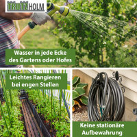 Schlauchwagen Basic 4 Räder 95,5 x 58 cm Stahl, für 50 m 3/4 Zoll Gartenschlauch grün