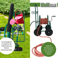Schlauchwagen Premium 4 Vollgummiräder 92x57x78 cm Stahl, für 80 m Gartenschlauch 3/4" Anschluß grün