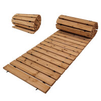 Holzpfad ausrollbar 250x43x2 cm rustikales Tannenholz...