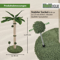 Kratzbaum Palme 85 cm Höhe mit Frottee & Sisal Kratzsäule zum Krallen wetzen Spielen Klettern