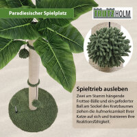 Kratzbaum Palme 85 cm Höhe mit Frottee & Sisal Kratzsäule zum Krallen wetzen Spielen Klettern