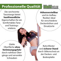 Pole Dance Tanzstange Profi 223 - 274 cm Ø 45 mm Tabledance Static & Spinning ohne Bohren