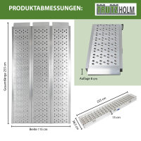 DREIBREIT by TRUTZHOLM Auffahrrampe Alu 255x115 cm 2-fach klappbar 1020 kg gelocht extra Breite