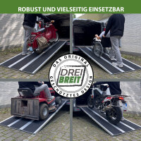 DREIBREIT by TRUTZHOLM Alu Auffahrrampe 255 cm extra lang 2-fach klappbar 1020 kg Alu beschichtet