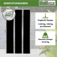 DREIBREIT by TRUTZHOLM Alu Auffahrrampe 255 cm extra lang 2-fach klappbar 1020 kg Alu beschichtet