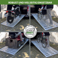 DREIBREIT by TRUTZHOLM 2-fach Auffahrrampe klappbar 255 cm Tragkraft 1020 kg Alu gelocht gerillt
