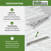DREIBREIT by TRUTZHOLM 2-fach Auffahrrampe klappbar 255 cm Tragkraft 1020 kg Alu gelocht gerillt
