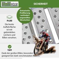 DREIBREIT by TRUTZHOLM 2-fach Auffahrrampe klappbar 255 cm Tragkraft 1020 kg Alu gelocht gerillt