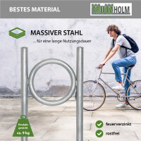 2x Fahrradanlehnbügel 115 x 53 cm Stahl feuerverzinkt Ø 60 mm Einbetonieren Fahrradständer Parker Typ O