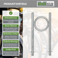 2x Fahrradanlehnbügel 115 x 53 cm Stahl feuerverzinkt Ø 60 mm Einbetonieren Fahrradständer Parker Typ O