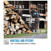 Güde Benzin Kettensäge KS 400-38 36cm Schnittlänge, 1,4Kw/1,9PS 2 Takt Motor 95040