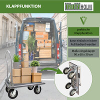 Plattformwagen 300 kg luftbereift Transportwagen Handwagen Transportkarre
