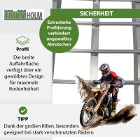 TRUTZHOLM Auffahrrampe klappbar 305 cm Traglast 680 kg Alu grau Motorradrampe Heavy Duty